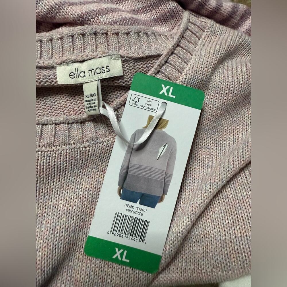NWT Ella Moss Ladies Ombre striped crewneck sweater XL - Picture 5 of 5